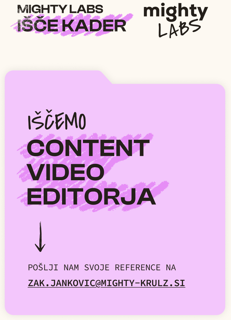 Razpis za delovno mesto: Video Editor
